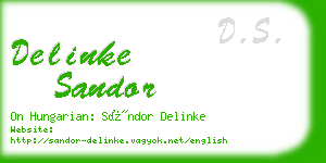 delinke sandor business card